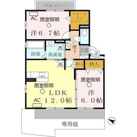 牛滝欅荘　Ｂ棟の物件間取画像